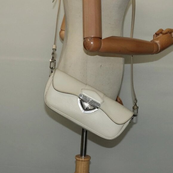 LOUIS VUITTON Epi Pochette Montaigne Bag White Yvoire - Picture 13 of 15
